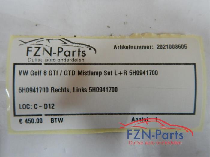 VW Golf 8 GTI / GTD / GTE Mistlampen Set