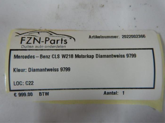 Mercedes-Benz CLS W218 Motorkap Diamantweiss 9799