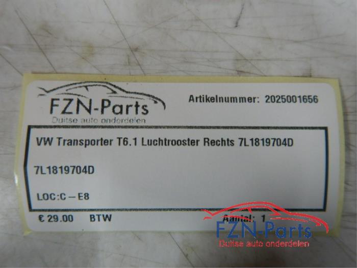VW Transporter T6.1 Luchtrooster Rechts