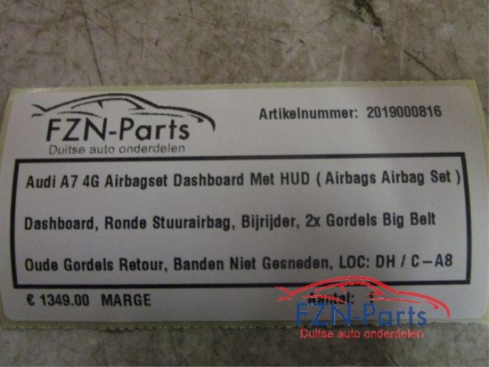 Audi A7 4G Airbagset Dashboard Met HUD (airbags Airbag Set )