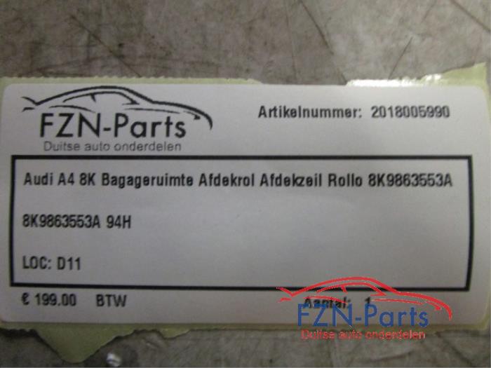 Audi A4 8K Bagageruimte Afdekrol Afdekzeil Rollo