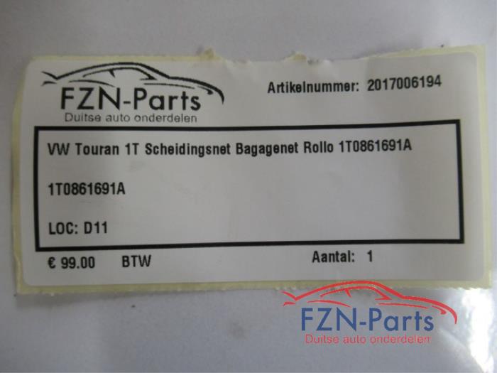 VW Touran 1T Scheidingsnet Bagagenet Rollo