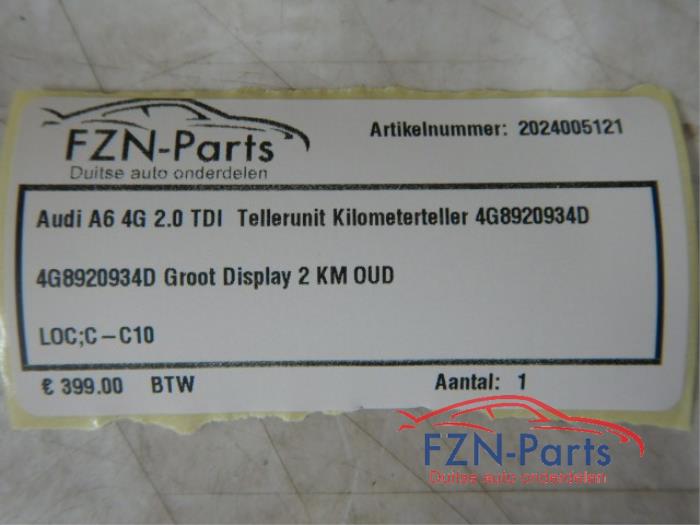 Audi A6 4G 2.0 TDI Tellerunit Kilometerteller