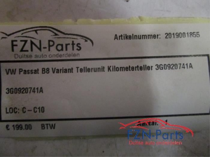 VW Passat B8 Variant Tellerunit Kilometerteller