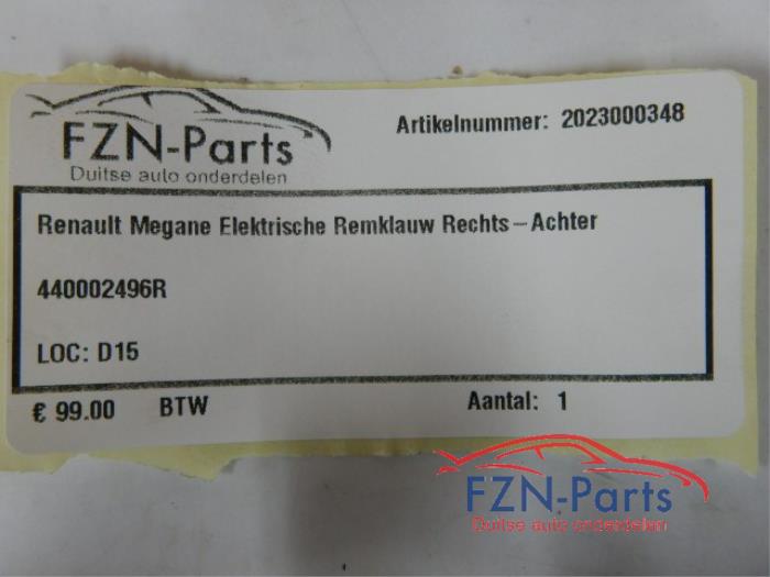 Renault Megane Elektrische Remklauw Rechts-achter