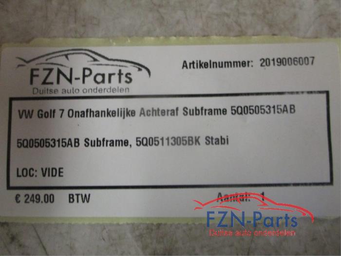 VW Golf 7 Onafhankelijke Achteras Subframe