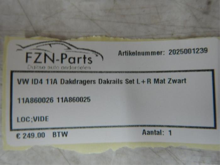 VW ID4 11A Dakdragers Dakrails Set Links+Rechts Mat Zwart
