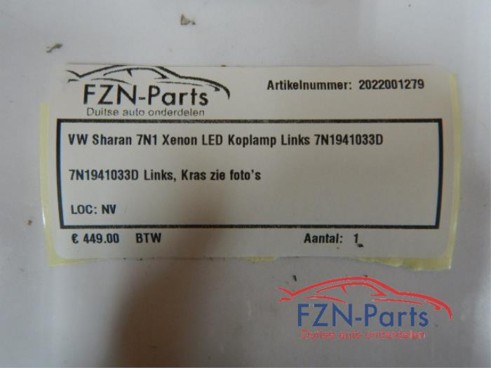 VW Sharan 7N1 Xenon LED Koplamp Links
