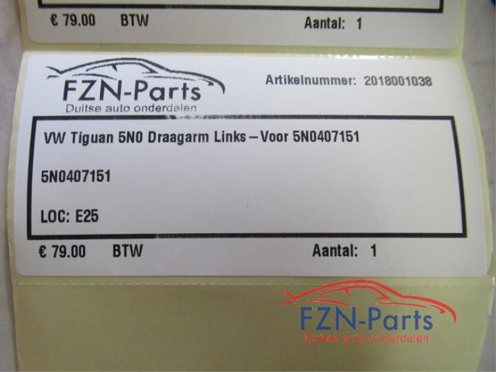 VW Tiguan 5N0 Draagarm Links-Voor