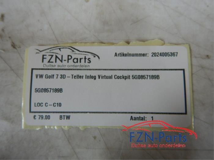 VW Golf 7 3D-Teller Inleg Virtual Cockpit