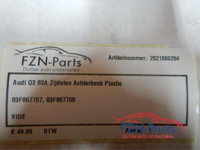Audi Q3 83A Zijdelen Achterbank Plastic
