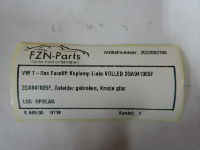 VW T-Roc 2GA Facelift Koplamp Links VOLLED