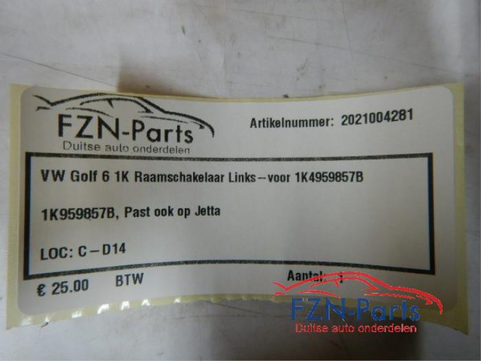 VW Golf 6 1K Raamschakelaar Links-voor