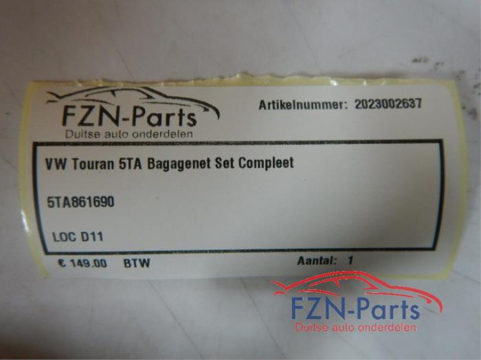 VW Touran 5TA Bagagenet Set Compleet