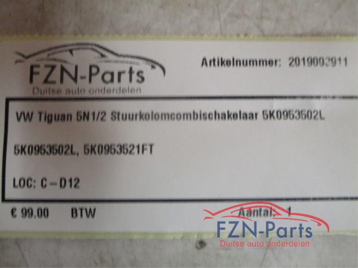 VW Tiguan 5N1/2 Stuurkolomcombischakelaar