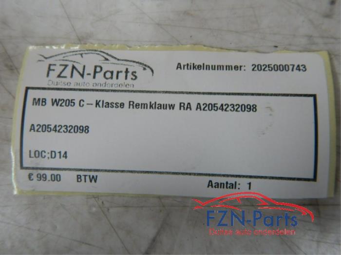 Mercedes-Benz C-Klasse W205 Remklauw Rechts-Achter