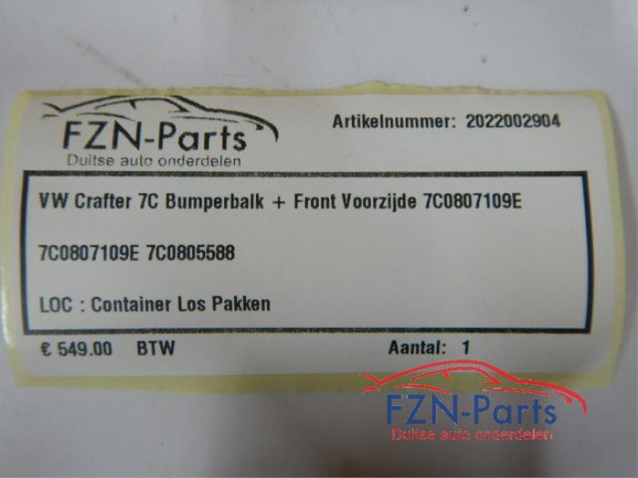 VW Crafter 7C Bumperbalk + Front Voorzijde