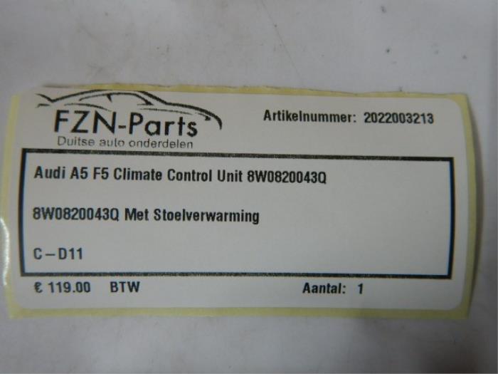 Audi A5 F5 Climate Control Unit