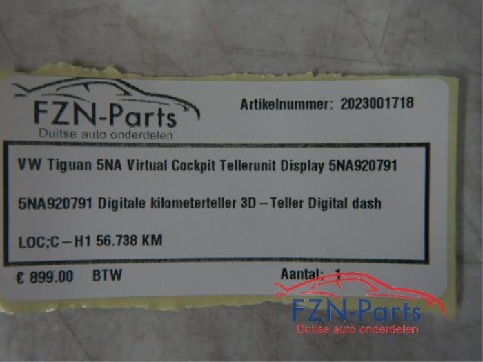 VW Tiguan 5NA Virtual Cockpit Tellerunit Display
