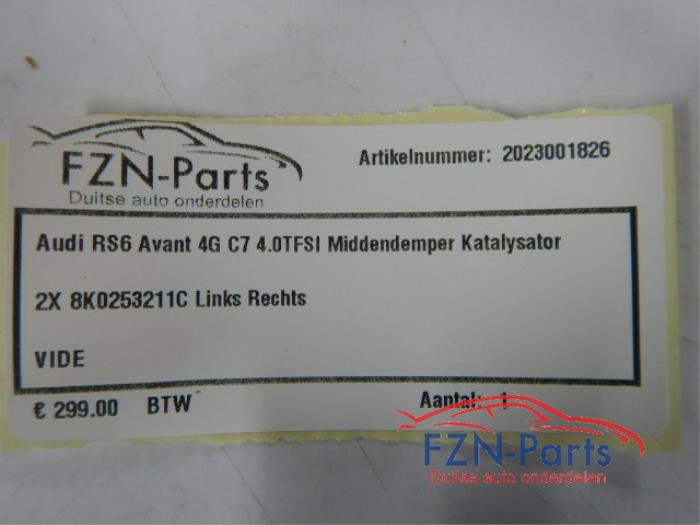 Audi RS6 Avant 4G C7 4.0TFSI Middendemper Katalysator 2x