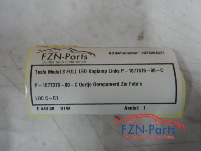 Tesla Model 3 Volled Koplamp Rechts