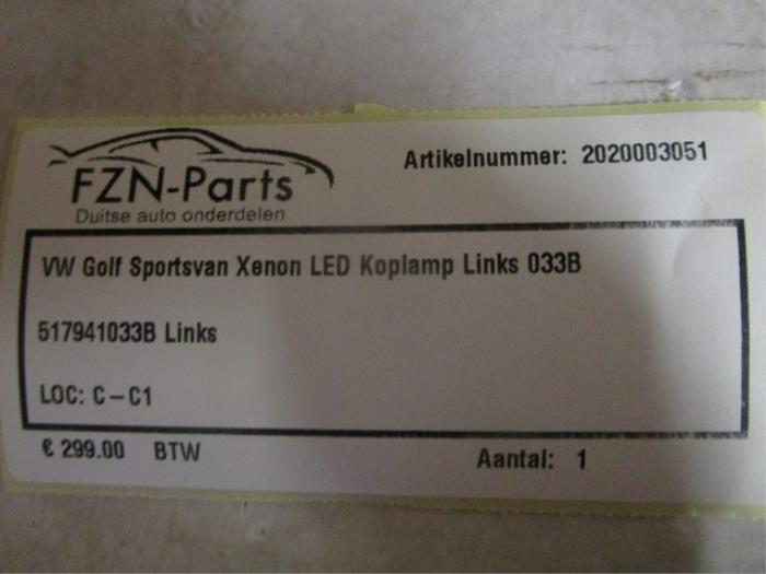 VW Golf Sportsvan Xenon LED Koplamp Links