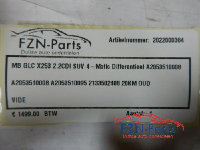 Differentieel lock 4x4 Mercedes GLC-Klasse (22733879)