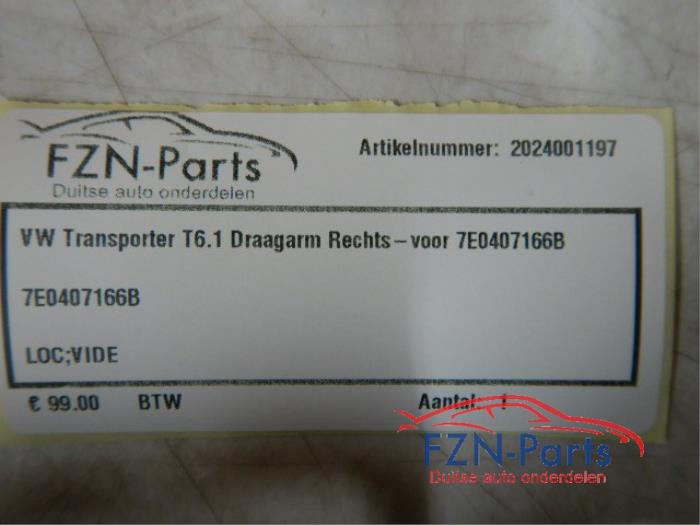 VW Transporter T6.1 Draagarm Rechts-Voor