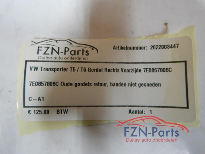 Veiligheidsgordel links-voor Volkswagen Transporter (22728442)
