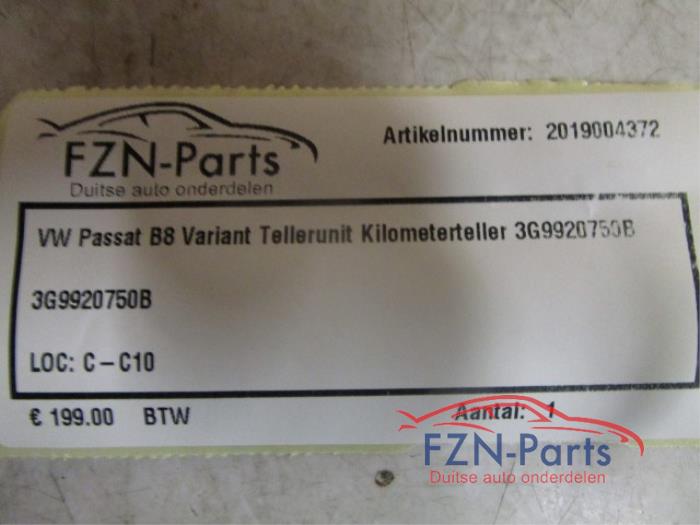 VW Passat B8 Variant Tellerunit Kilometerteller