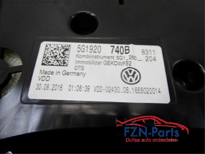 VW Golf 7 Tellerunit Kilometerteller