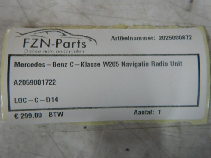 Mercedes-Benz C-Klasse W205 Navigatie Radio Unit Computer