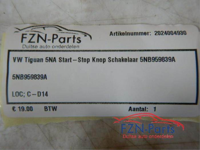 VW Tiguan 5NA Start-stop knop schakelaar