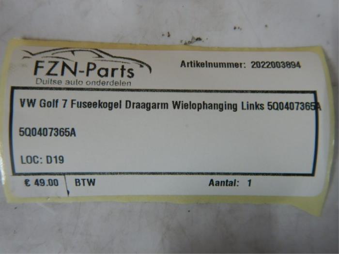 Draagarm links-voor Volkswagen Golf (22727527)