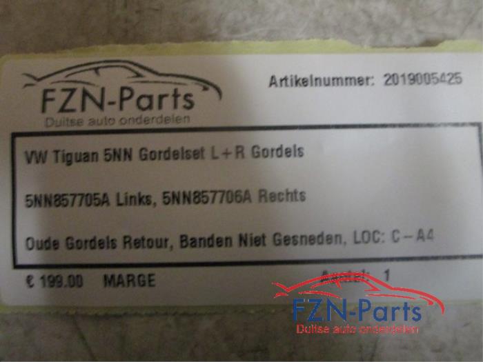 Veiligheidsgordel Set voor Volkswagen Tiguan (22728976)