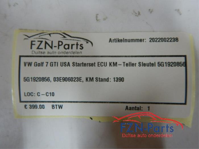 VW Golf 7 GTI USA Starterset ECU KM-Teller Sleutel