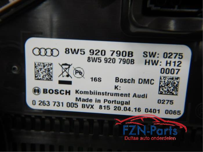 Audi A5 8W5 Digitale KM-teller Kilometerteller Virtual cockpit