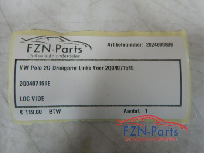 VW Polo 2G Draagarm Links-Voor