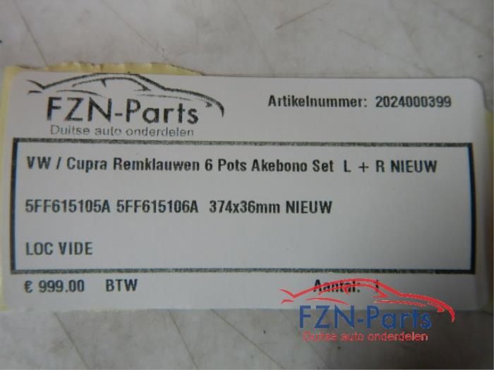 VW / Cupra remklauwen 6 Pots Akebono Set L + R NIEUW