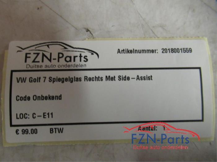 Spiegelglas rechts Volkswagen Golf (22726269)