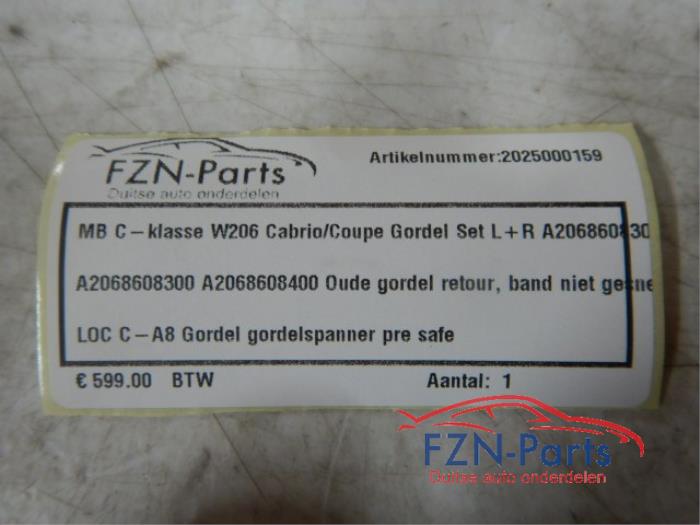 MB C-klasse W206 Cabrio/Coupe Gordel Set L + R