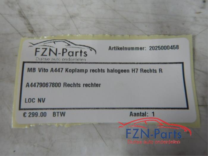 MB Vito A447 Koplamp Rechts Halogeen H7 Rechts R
