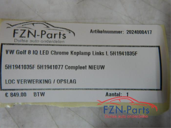 VW Golf 8 IQ LED Chrome Koplamp Links