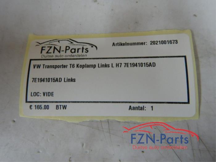 VW Transporter T6 Koplamp Links L H7