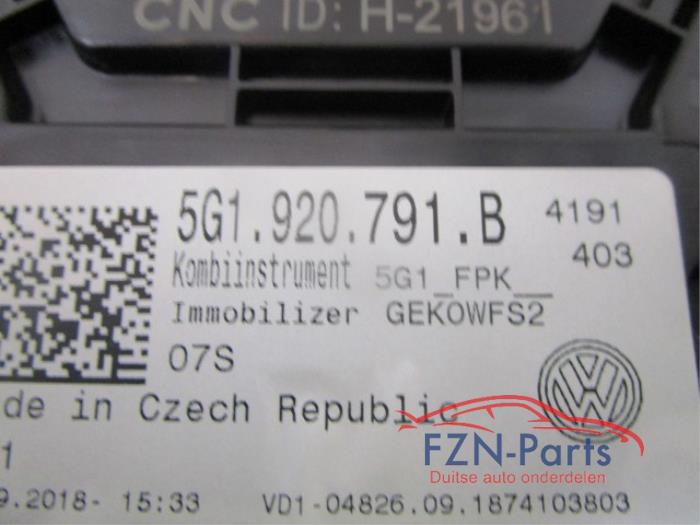 VW Golf 7 3D-Teller Virtual Cockpit Digitale Tellerunit Kilometerteller