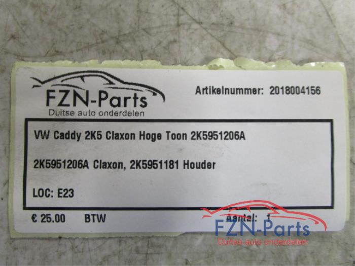 VW Caddy 2K5 Claxon Hoge Toon