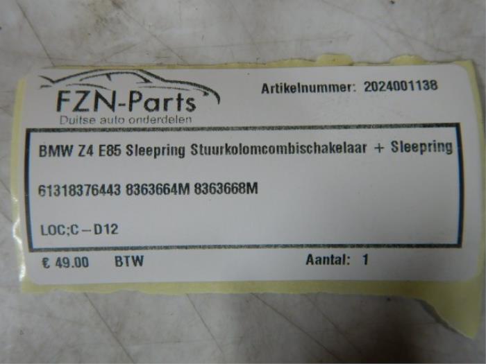 BMW Z4 E85 Sleepring Stuurkolomcombischakelaar + Sleepring