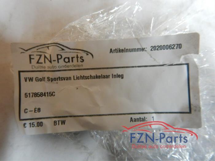 VW Golf Sportsvan Lichtschakelaar Inleg