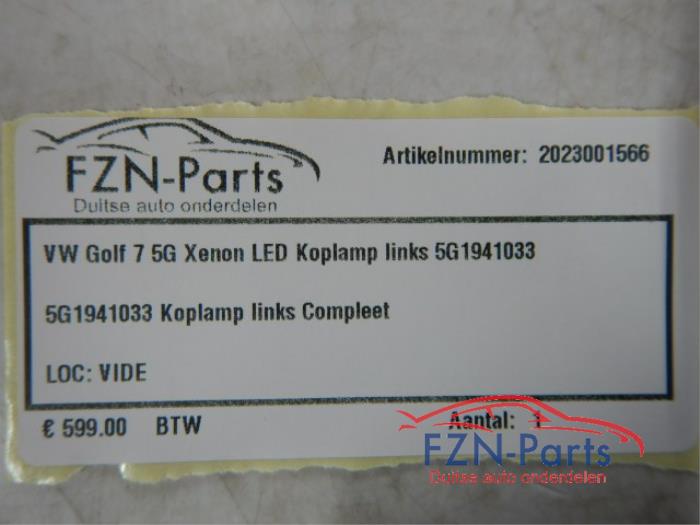 Koplamp links Volkswagen Golf (22721906)