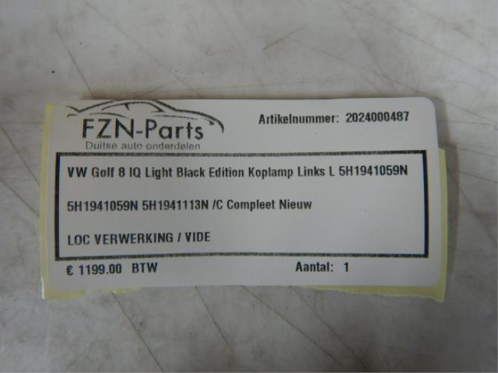 VW Golf 8 IQ Light Black Edition Koplamp Links L